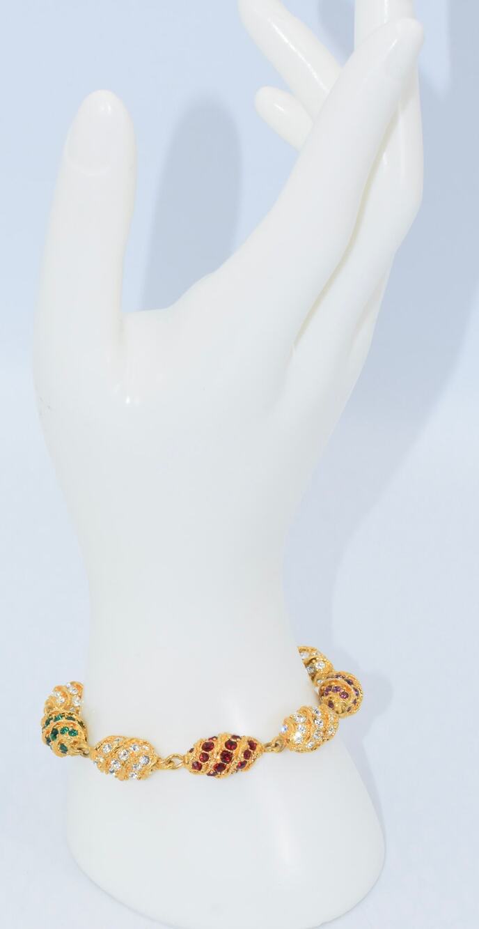 CAMROSE & KROSS JBK Jackie Kennedy Royal Egg Gold Tone/Rhinestone Bracelet